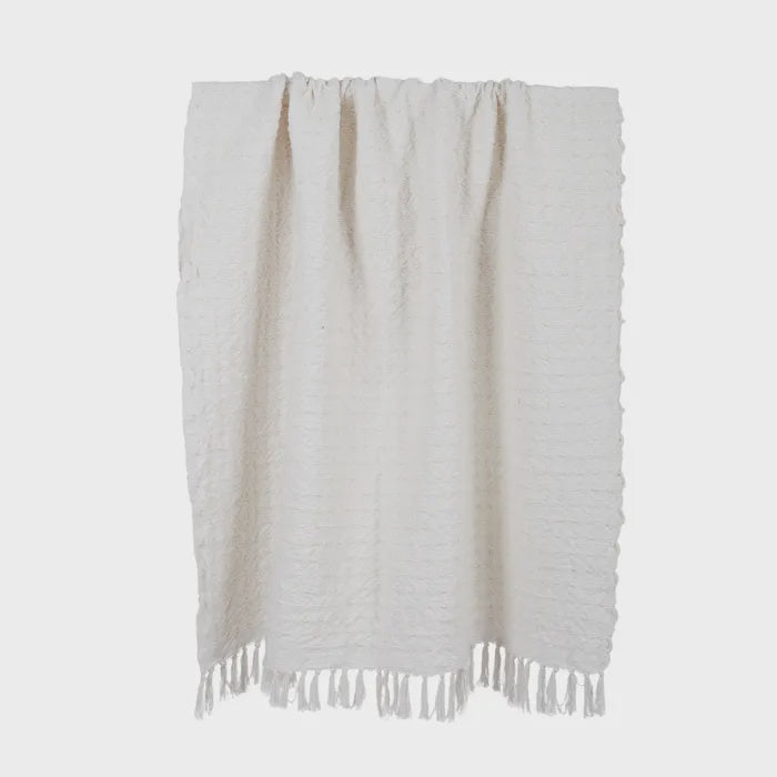 Bethany Cotton Throw Ivory