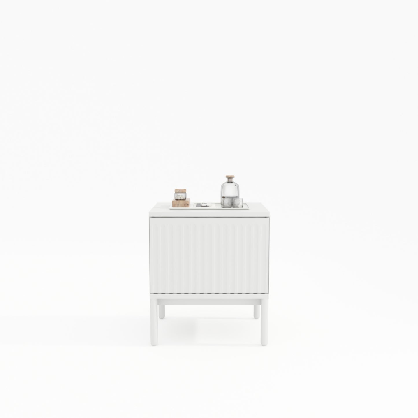 Elise Fluted Bedside White