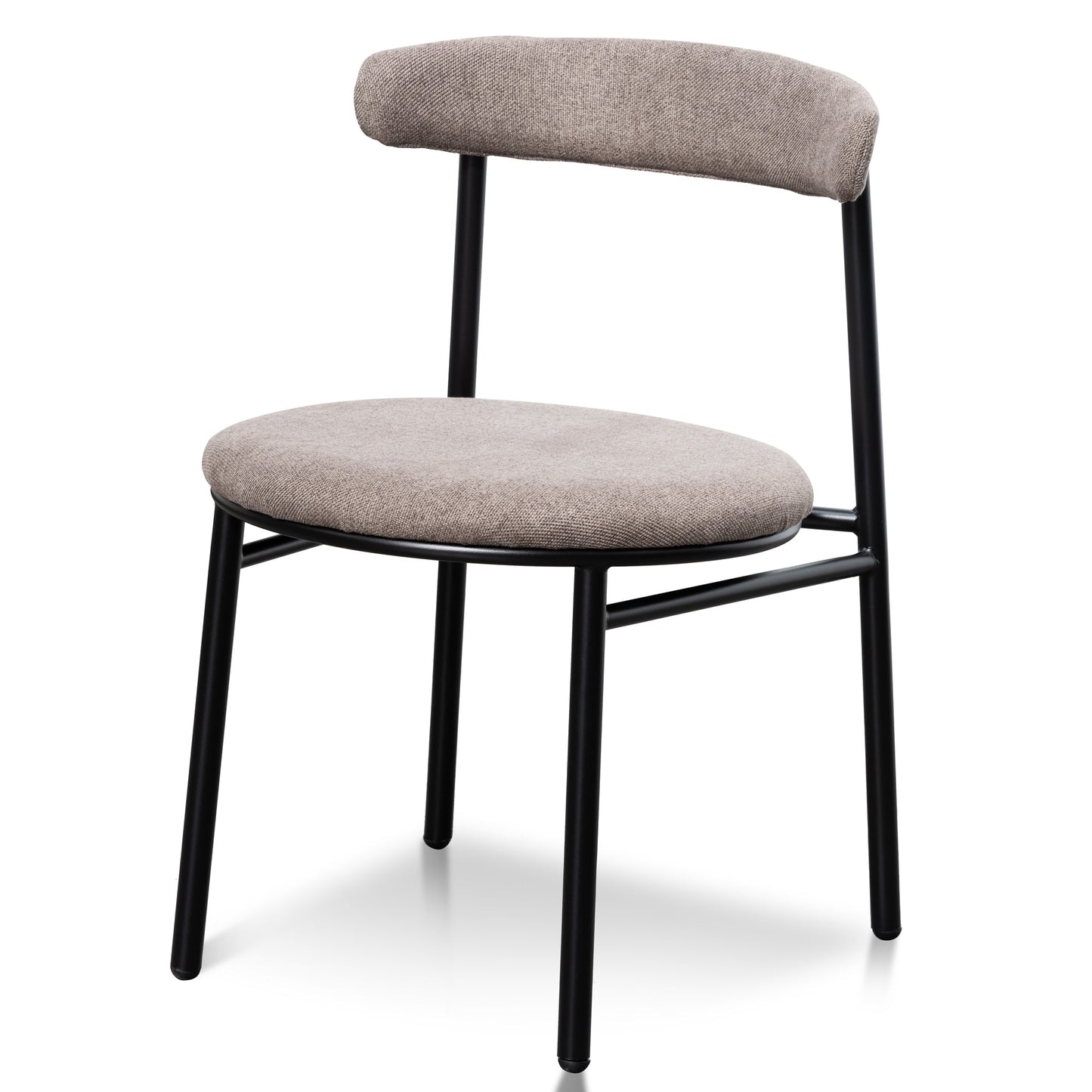 Fabric Dining Chair - Caramel Grey with Black Legs