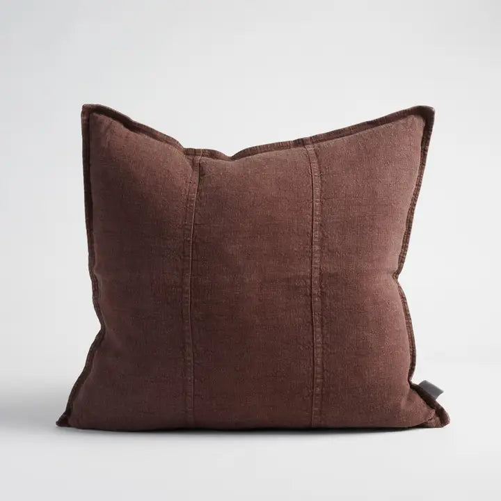 Luca Linen Cushion- Chocolate (50x50)