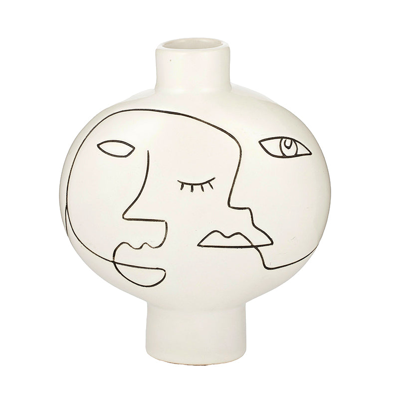 Femme Ceramic Vase 20x23cm White/Black#