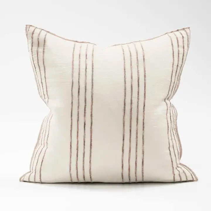 Rock Pool Linen Cushion - Natural/Organic Stripe 50x50cm