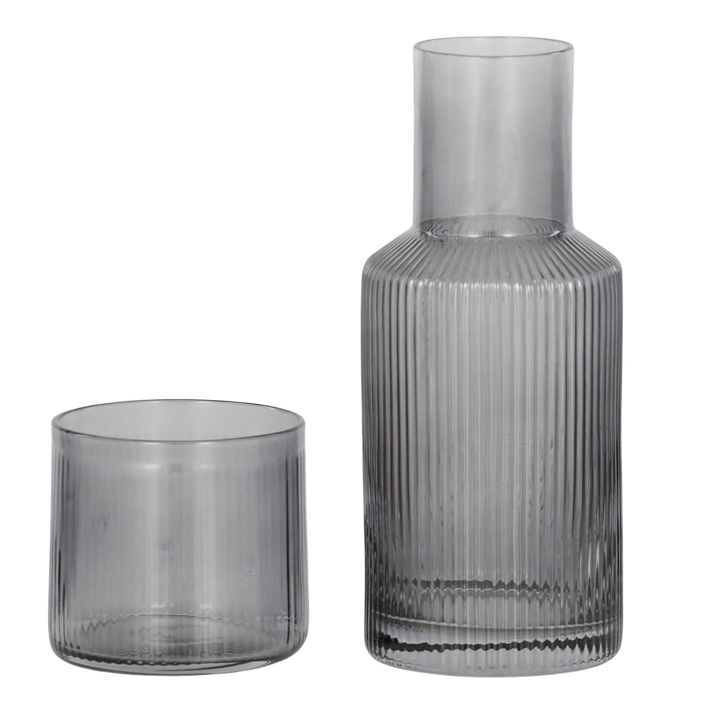 Mya Rib Carafe/Glass Set 7.5x17cm Grey