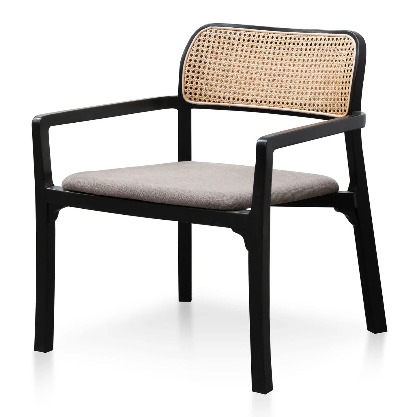 Fabric Armchair - Caramel Grey with Black Legs