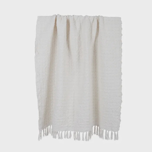 Bethany Cotton Throw Ivory