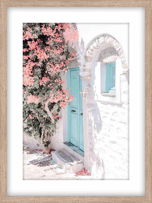 Mykonos A Glass Framed Print