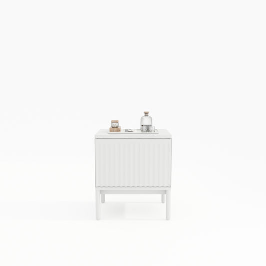 Elise Fluted Bedside White