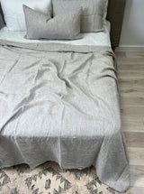 Grey Linen Bedcover