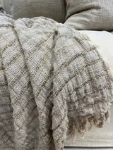 Audrey Spaced Linen Bed Throw - 130 x 220cm