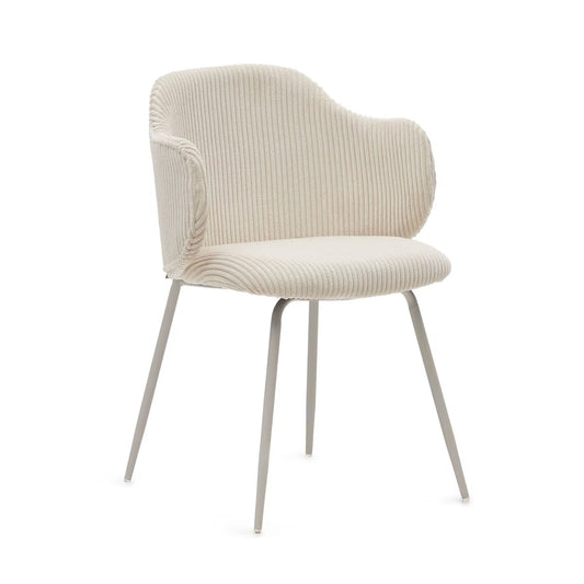Yunia Corduroy Beige Dining Chair