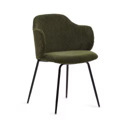 Yunia Corduroy Green Dining Chair