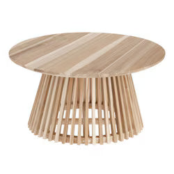 Irune Wooden Slat Coffee Table | 80cm