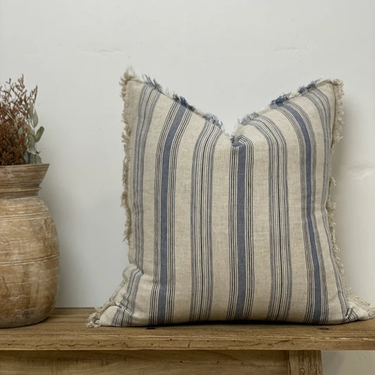Erika Linen Cushion with Fringe - 50 x 50cm