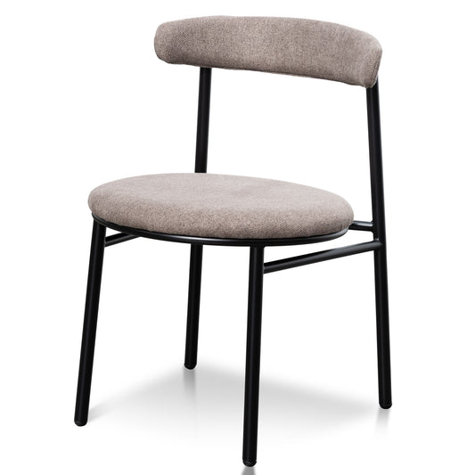 Fabric Dining Chair - Caramel Grey with Black Legs