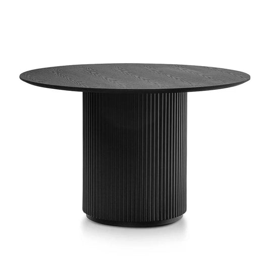1.2m Round Wooden Dining Table | Black