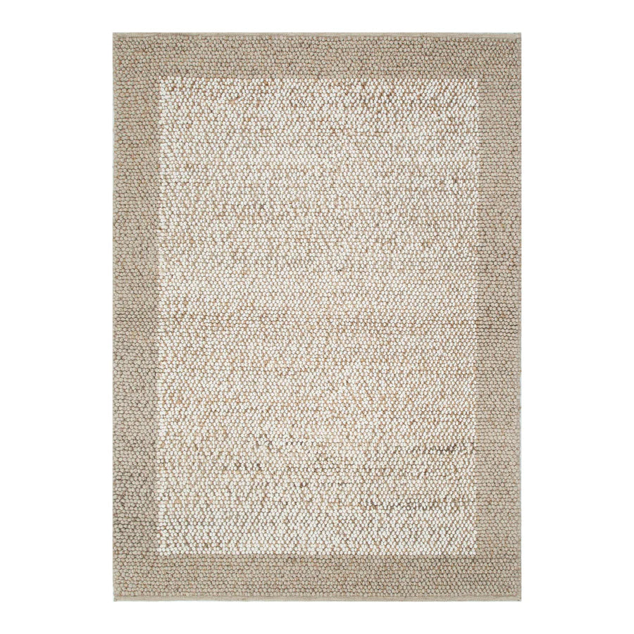 Ecoweave Plain Border Cream Beige Rug
