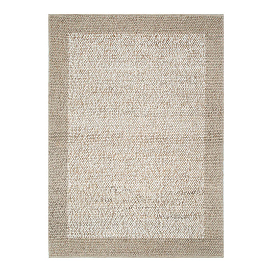 Ecoweave Plain Border Cream Beige Rug
