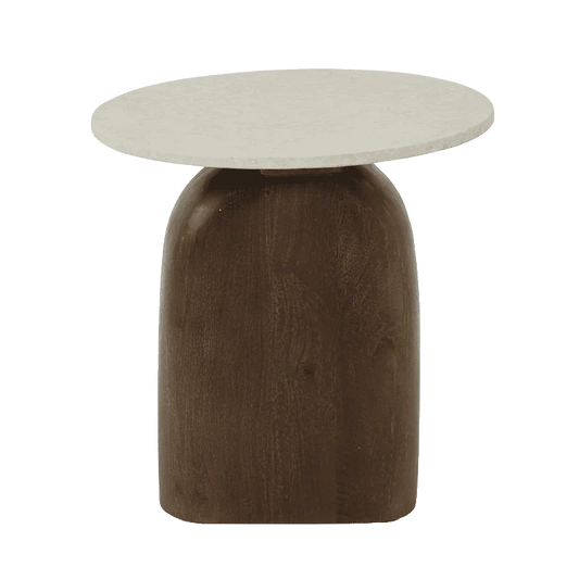 Trinity Marble/Wood Side Table