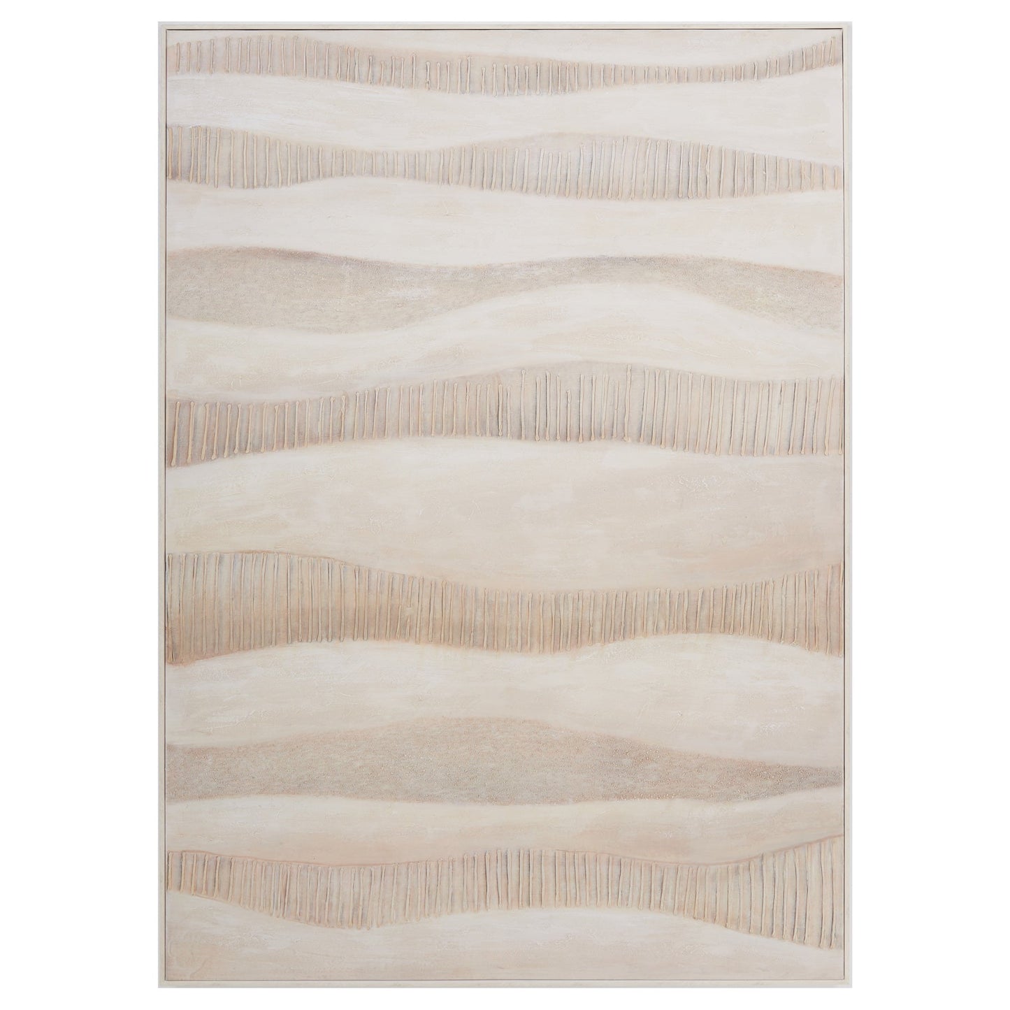 Dunes White Frame Oil Paint 100x140cm