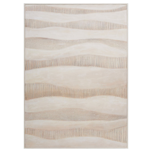 Dunes White Frame Oil Paint 100x140cm