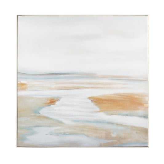 Aqua Wht Wash Frame Oil Paint 100x100cm