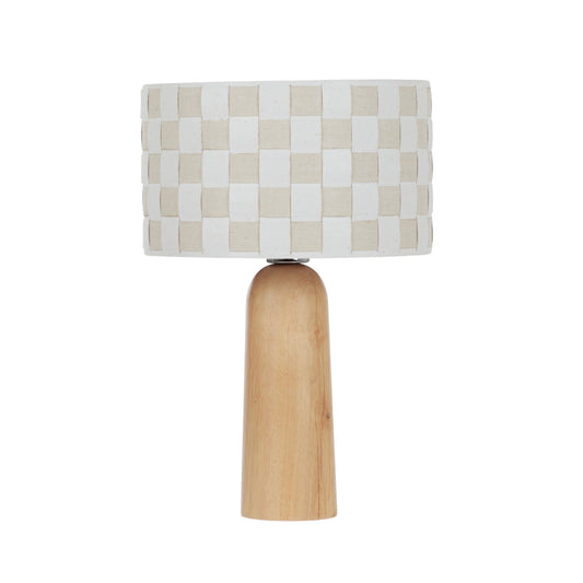 Ferro Wood Table Lamp 28x42cm Nat/White