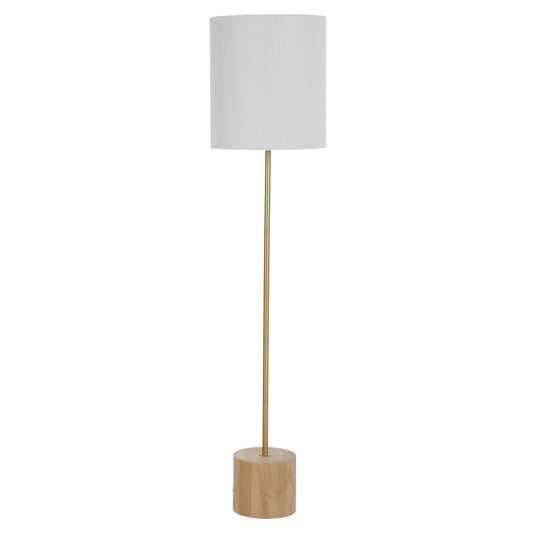 Chandi Wood Floor Lamp 35x154cm Nat/Wht