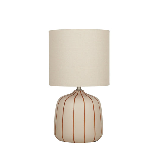 Pecan Ceramic Lamp 28x49cm White/Natural
