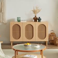 Kona Maple Rattan 3 Door Buffet