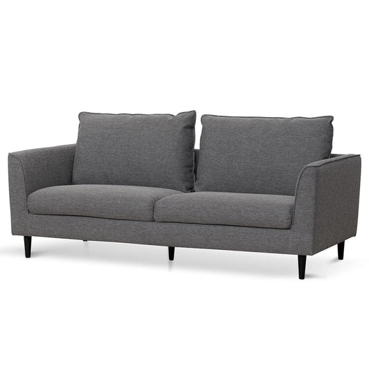 3 Seater Fabric Sofa | Graphite Grey with Black Leg