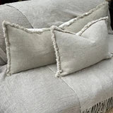 Briar Reversible Frayed Linen Cushion - 40 x 60cm