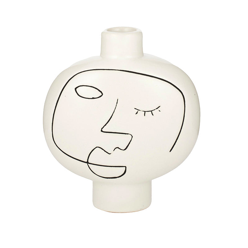 Femme Ceramic Vase 13x15cm White/Black#