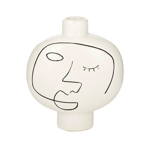 Femme Ceramic Vase 13x15cm White/Black#