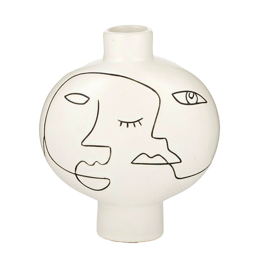 Femme Ceramic Vase 20x23cm White/Black#