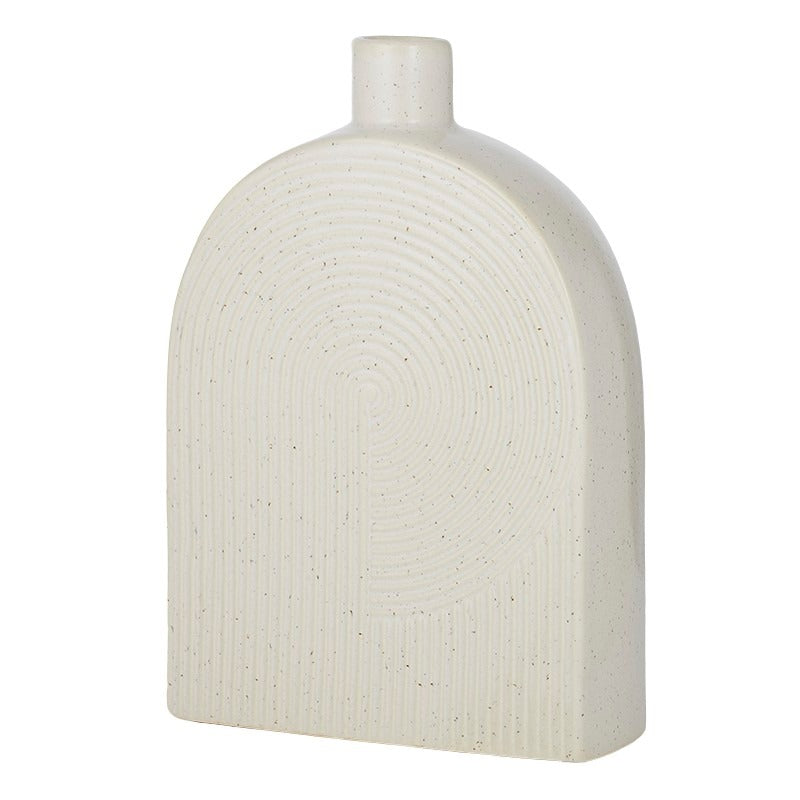 Orbit Ceramic Vase 18x7x27cm Ivory#