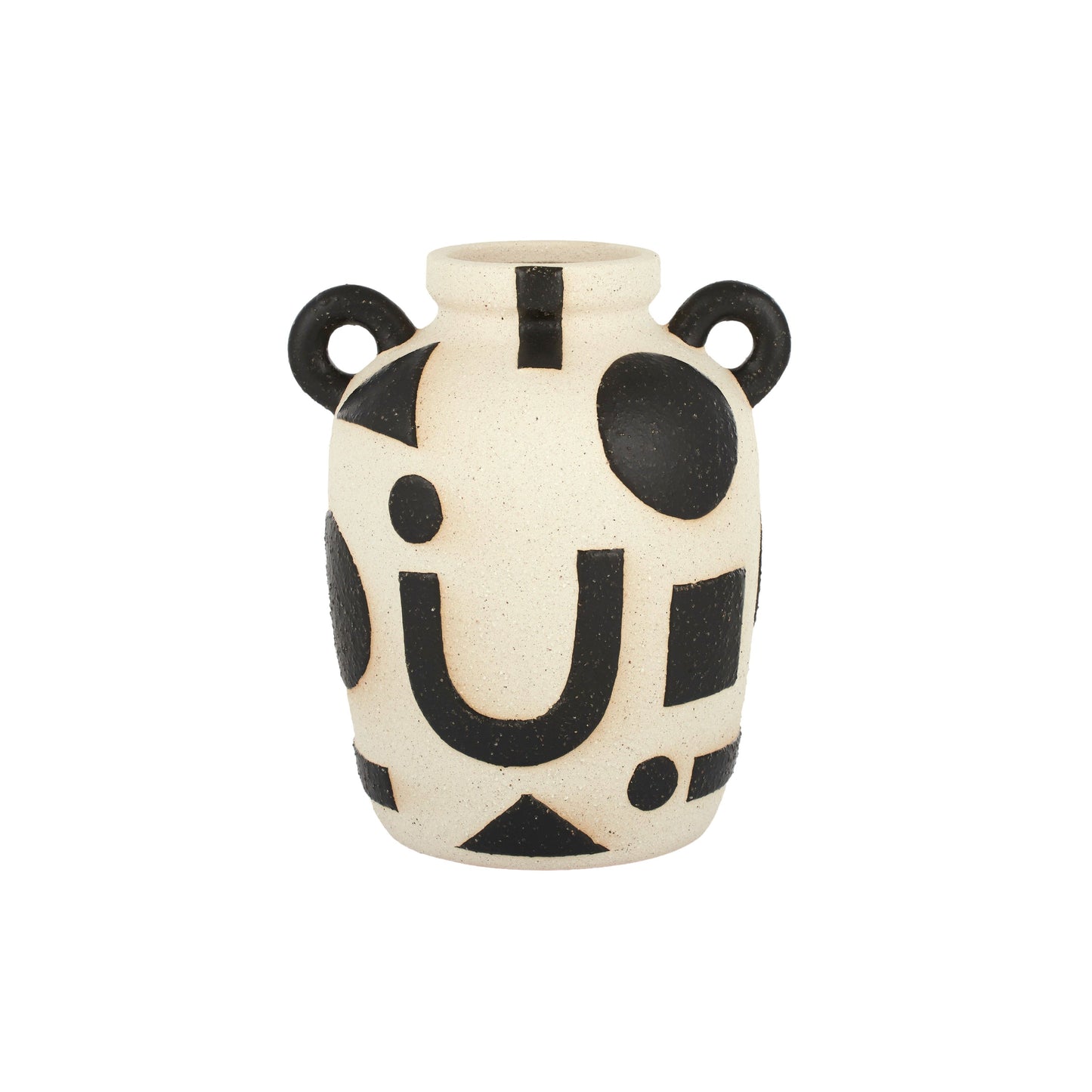 Fliss Ceramic Vase 20.5x24cm Ivory/Blk#