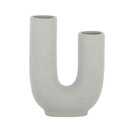 Tobi Ceramic Vase 14.5x5.5x19cm Grey#