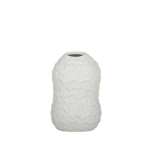 Blanc Ceramic Vase 13.5x20.5cm White