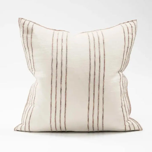 Rock Pool Linen Cushion - Natural/Organic Stripe 50x50cm