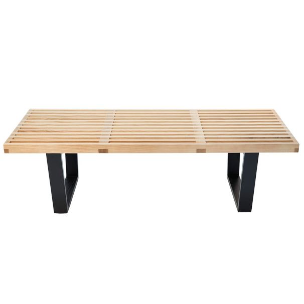 Replica George Nelson Platform Bench Natrual & Black | 152cm