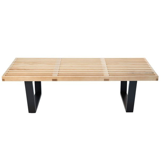Replica George Nelson Platform Bench Natrual & Black | 152cm