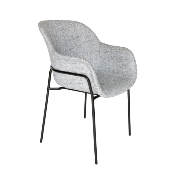 Milan Fabric Dining Chair Light Grey