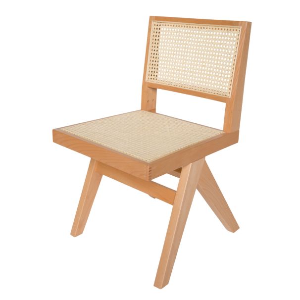 Replica Pierre Jeanneret Chandigarh Dining Chair Natrual