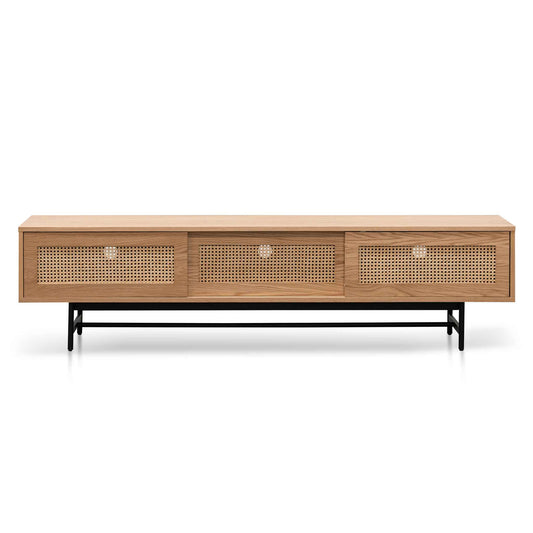 2m Natural Oak TV Entertainment Unit | Rattan Doors