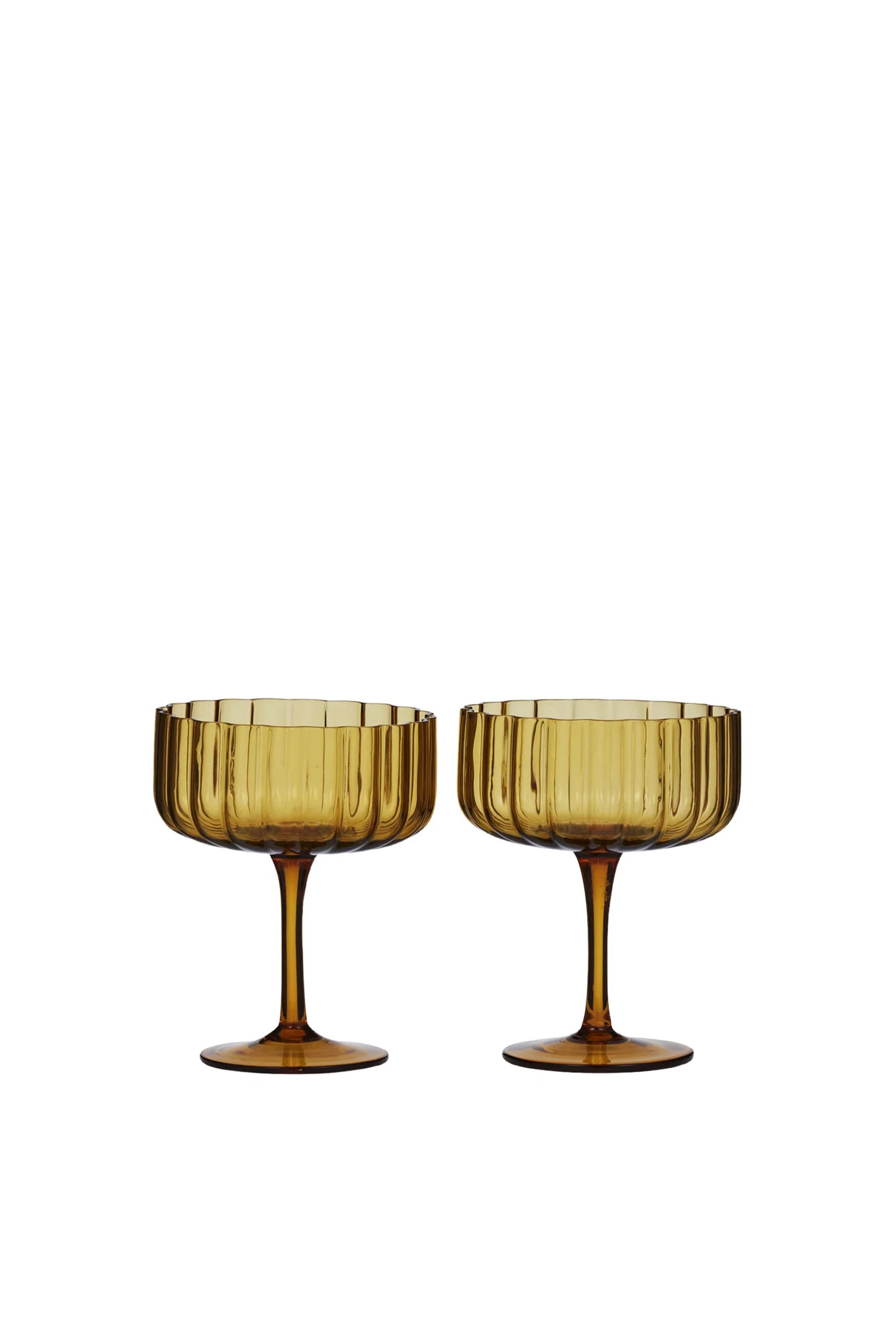 Hazel S/2 Glass Coupe 350ml Amber