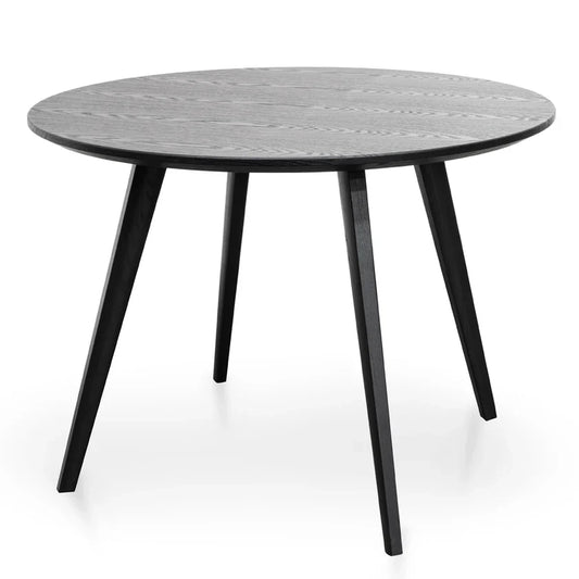 100cm Round Dining Table | Black Veneer Top & Black Legs