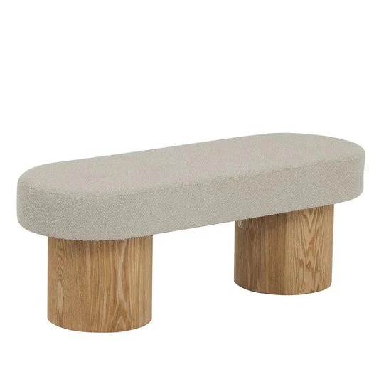 Trinity Boucle/Wood Bench 119x45.5x45cm