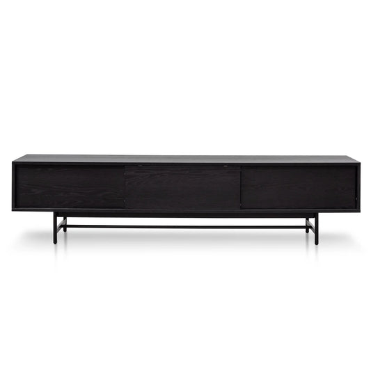 2.1m Wooden Entertainment TV Unit | Full Black