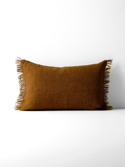 Aura 35x55 Cushion Linen Fringe Tobacco